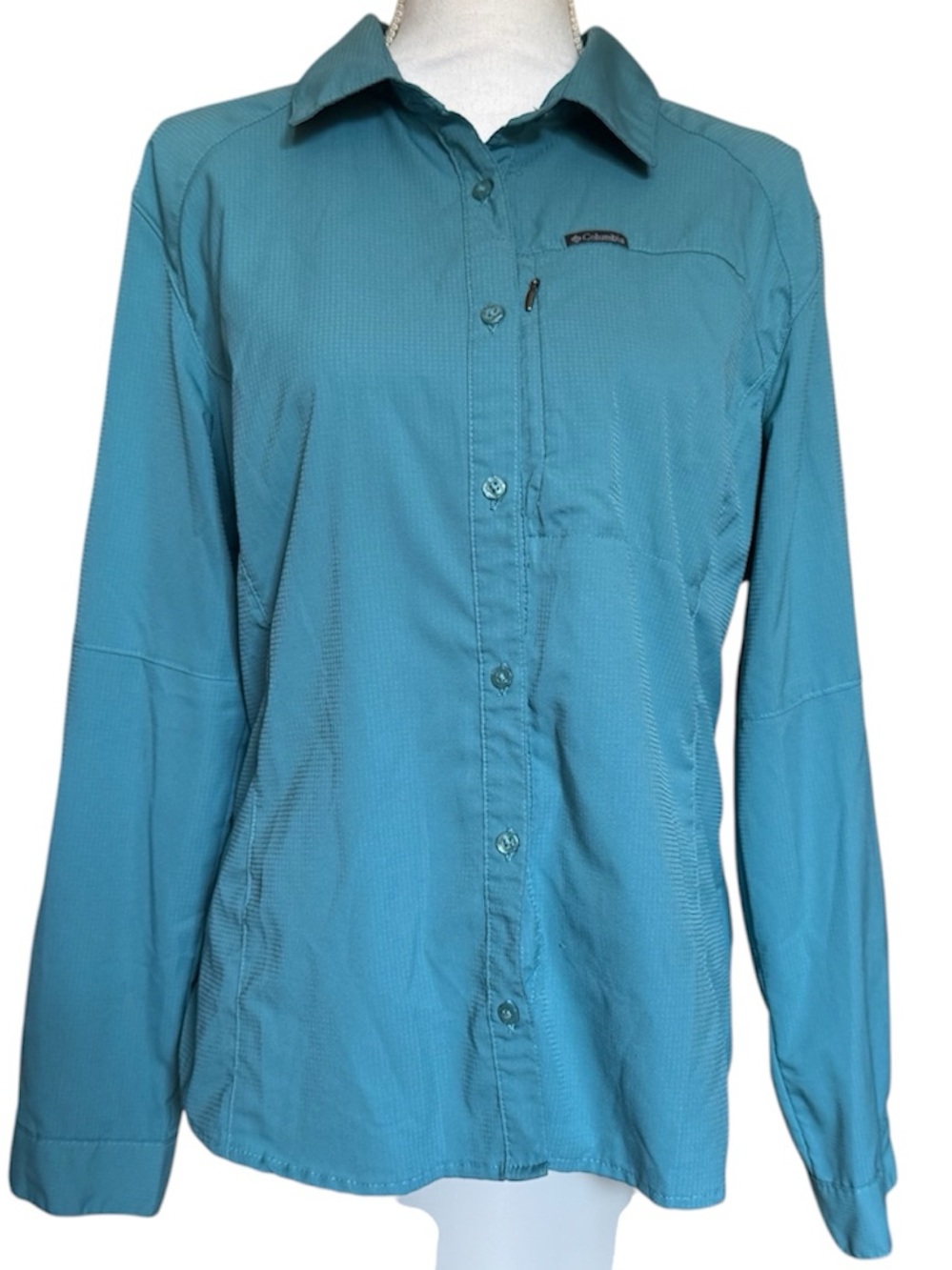 Columbia Women’s Teal Button-Down Long Sleeve Shirt - XL